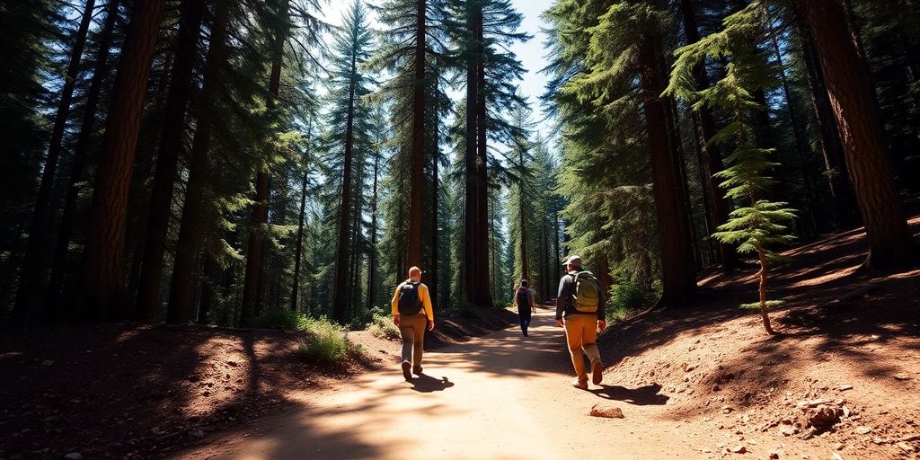 Hikers respectfully sharing a narrow mountain trail.